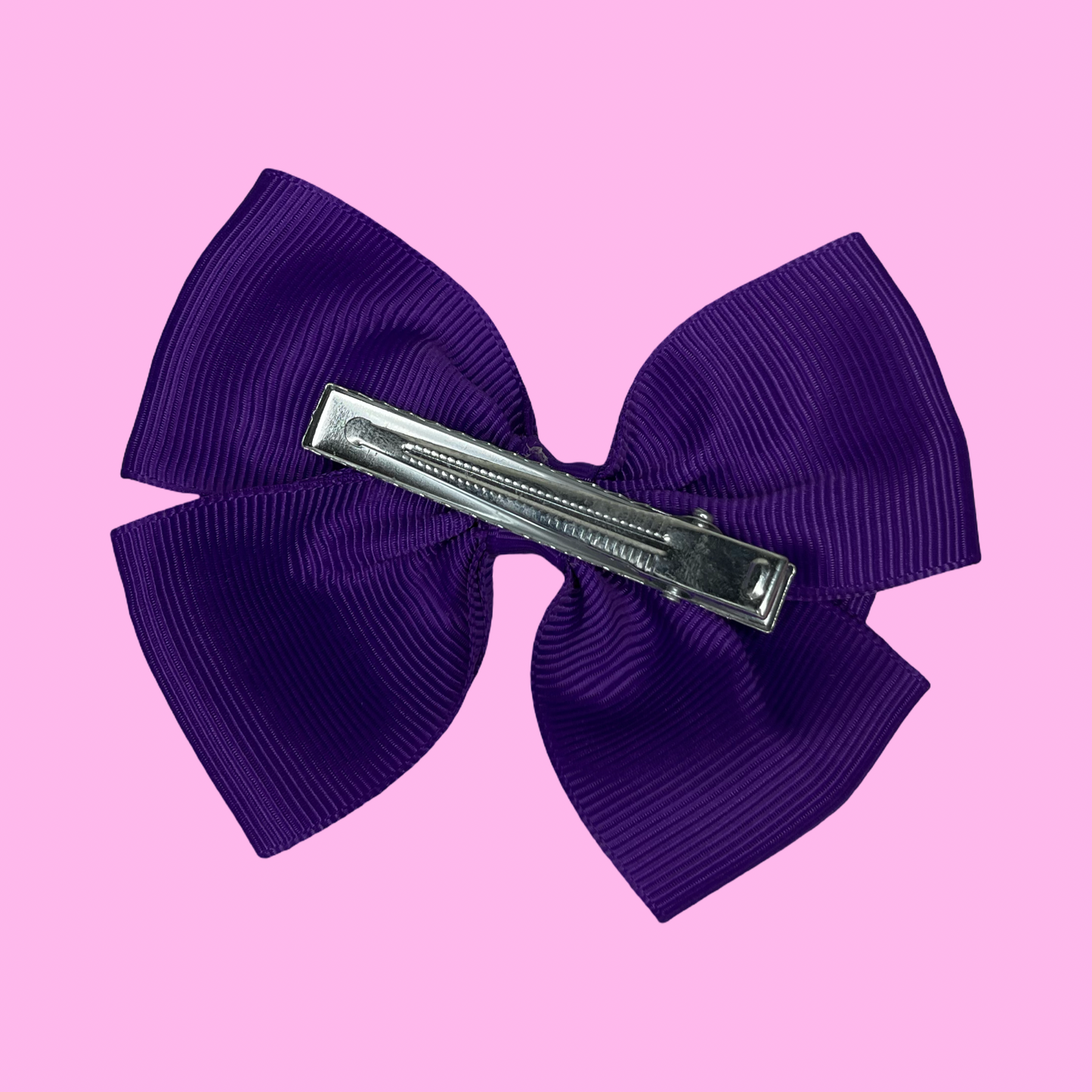 Kids Ribbon Bow Hair Clip - Dark Purple