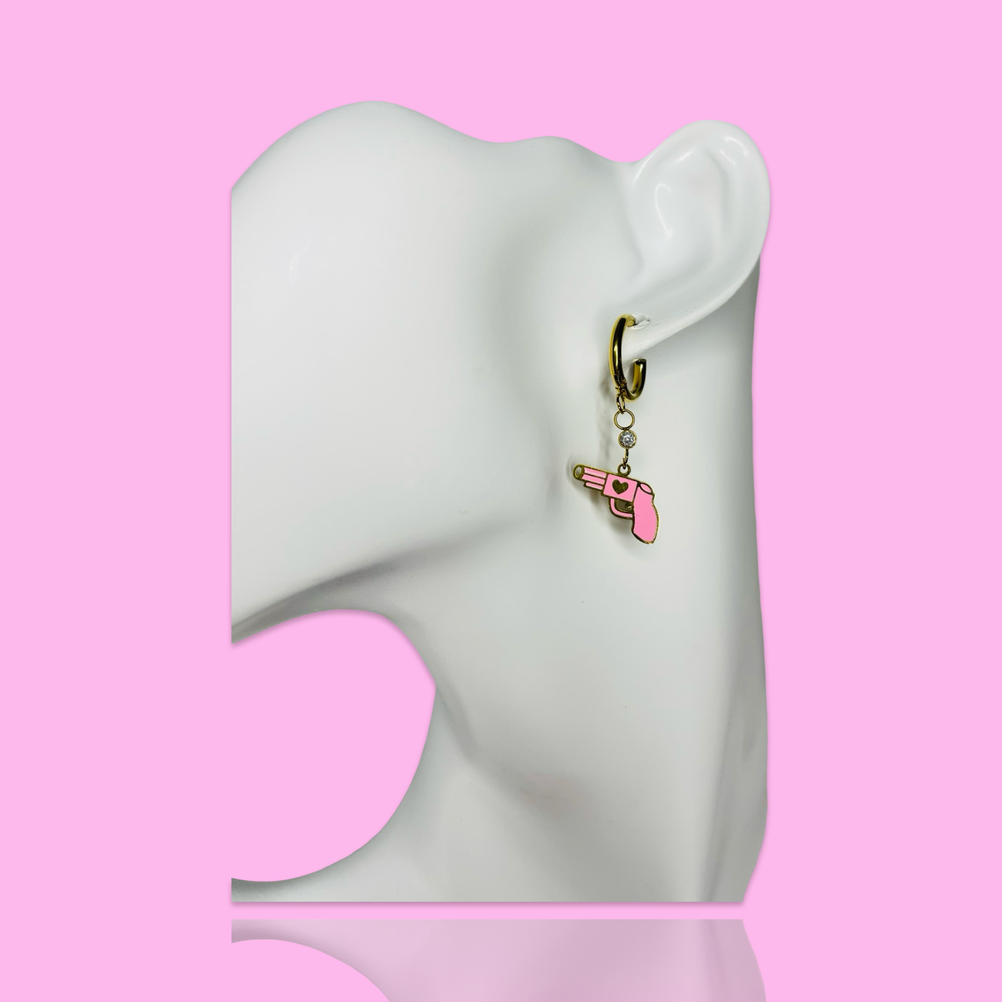 Gold Love Gun Earrings