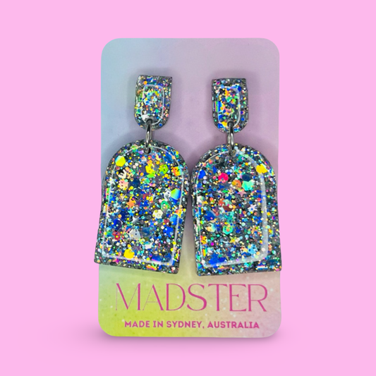 Holo Silver Arch Dangles