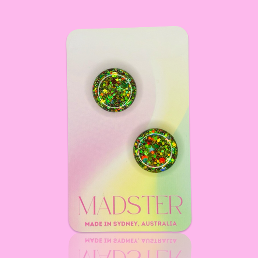 Green Stud Earrings