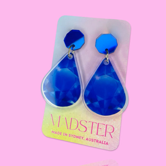Blue Diamond Earrings
