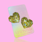 3D Large Heart Studs 35mm