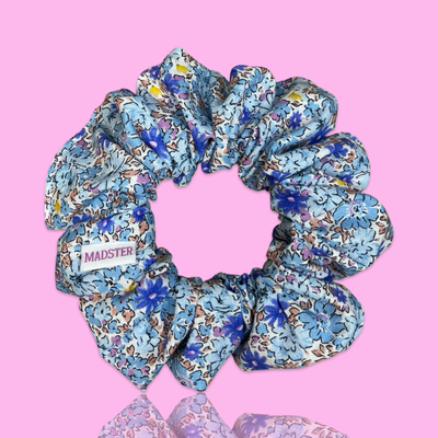 REGULAR Blue Floral Scrunchies