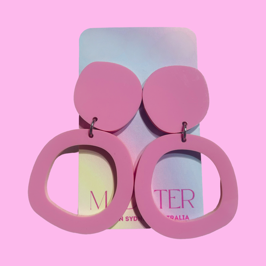 Ava Statement Dangle - Pastel Pink