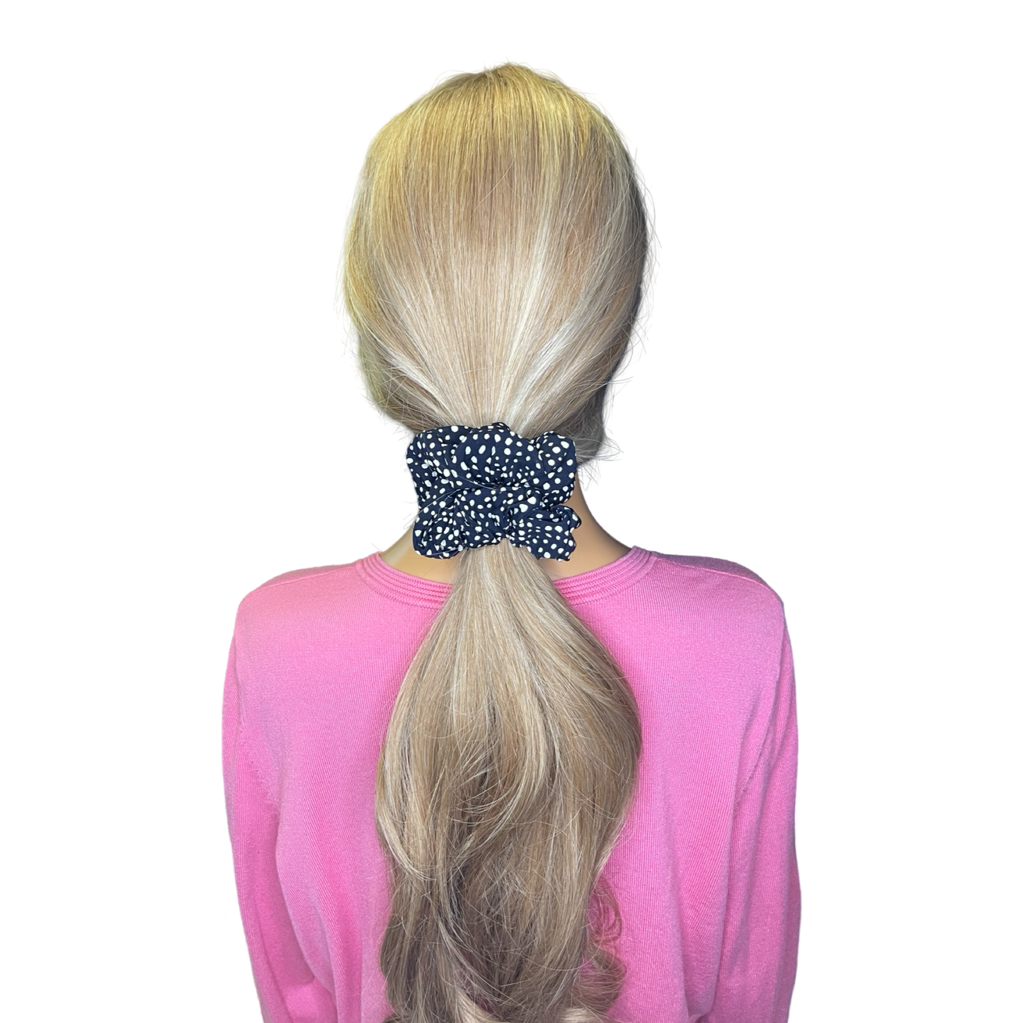 Black with White Dots Scrunchies