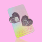 3D Large Heart Studs 35mm
