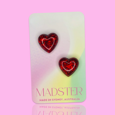 Plump Heart Studs 2cm