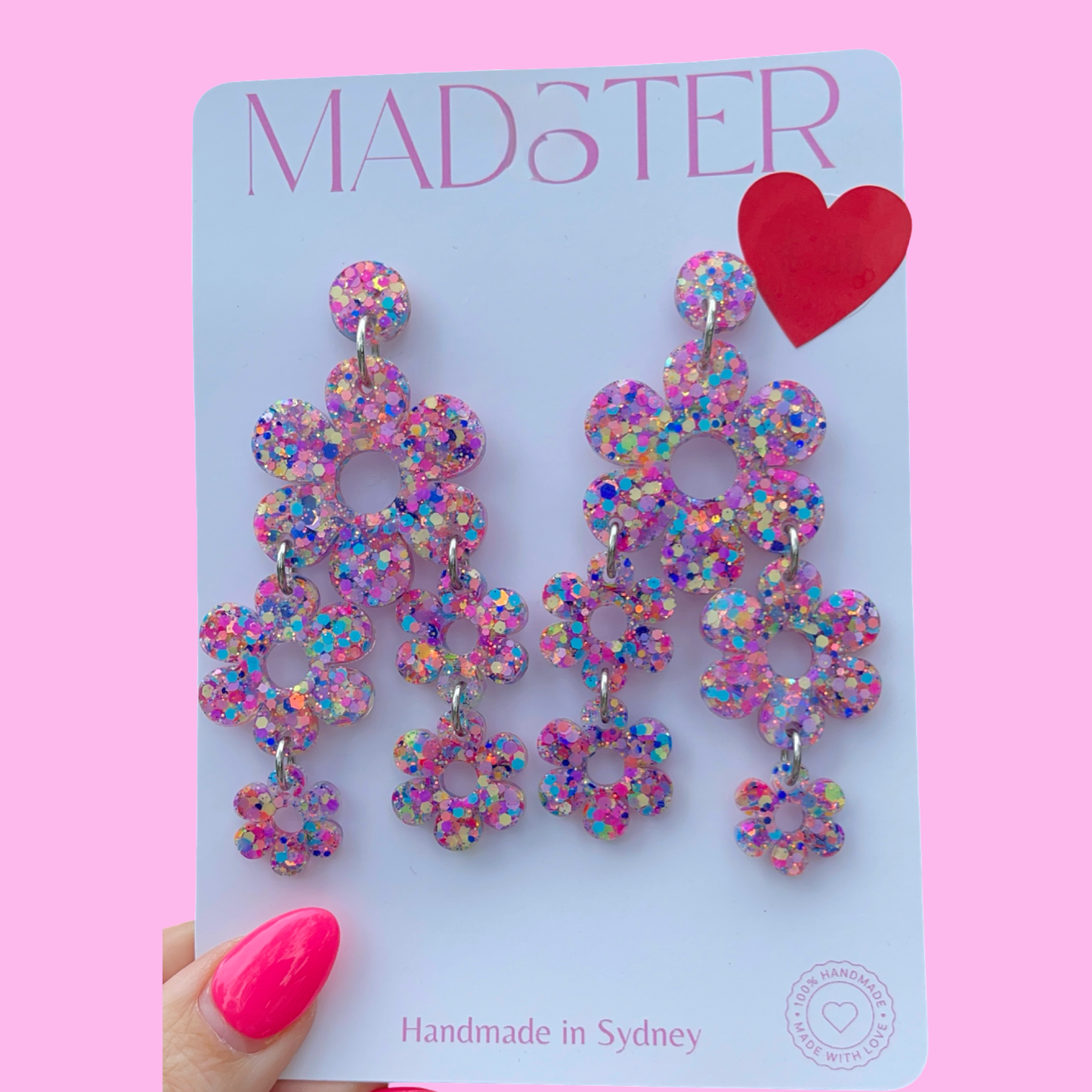 Flower Statement Dangle Earrings