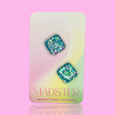 April Square Stud Earrings