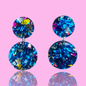 Blue Sparkly Statement Earrings