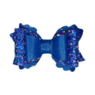 SOPHIA Sparkly Navy MEDIUM Hair Bow