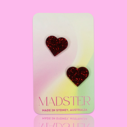 Sparkly Heart Studs