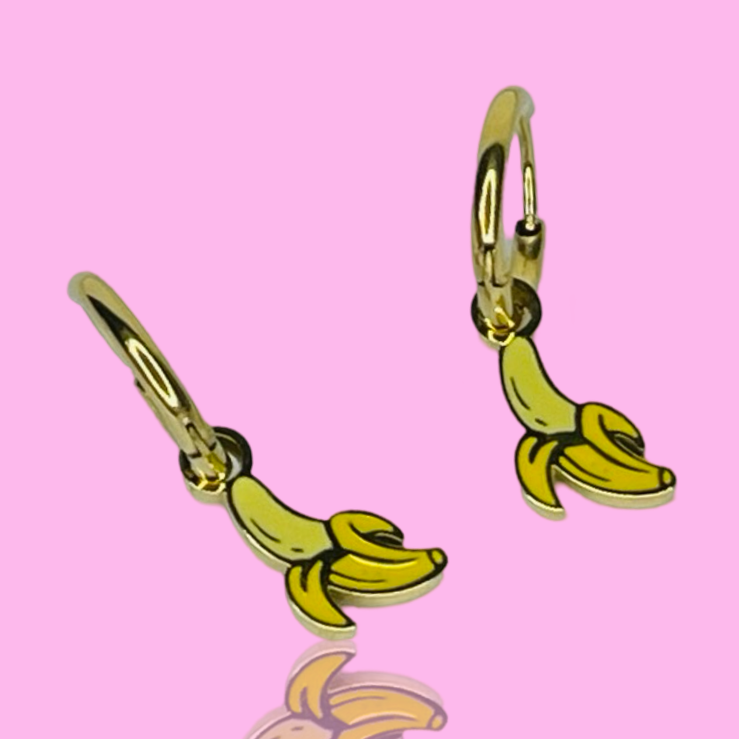 Gold Mini Hoop Banana Earrings