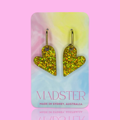 Heart Huggie Hoops **Choose Your Colour**