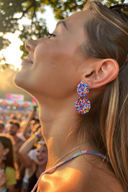 Statement Rainbow Dangle Earrings