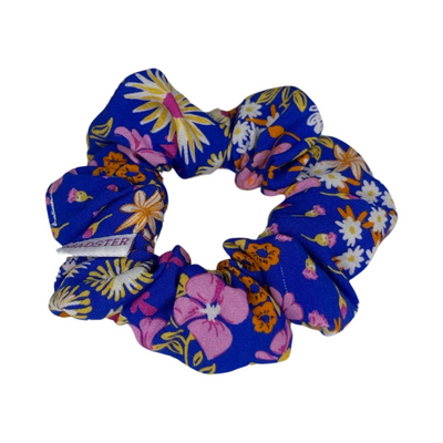 SMALL Blue Floral Scrunchies