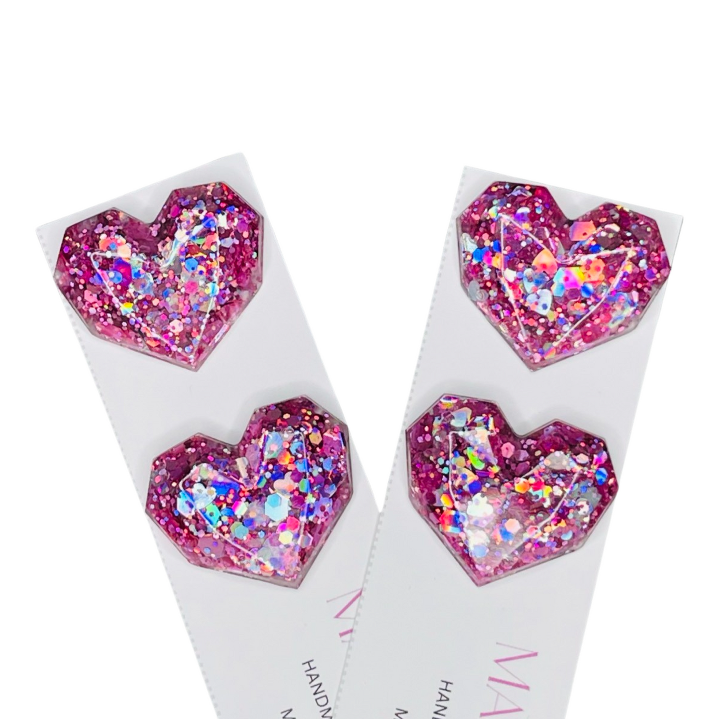 3D Midi Heart Studs 25mm