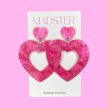 Amore Pink Heart Dangles