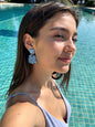 Blue Sparkly Dangle Earrings