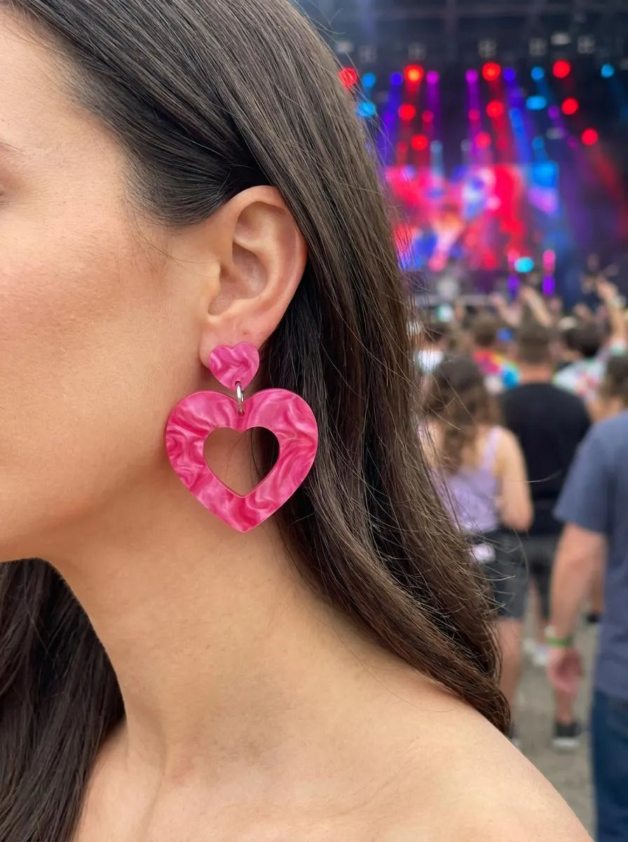 Amore Pink Heart Dangles