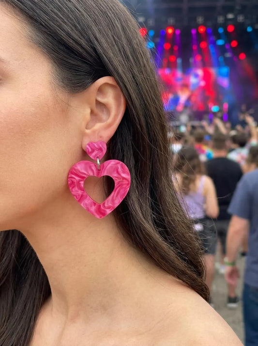 Amore Pink Heart Dangles