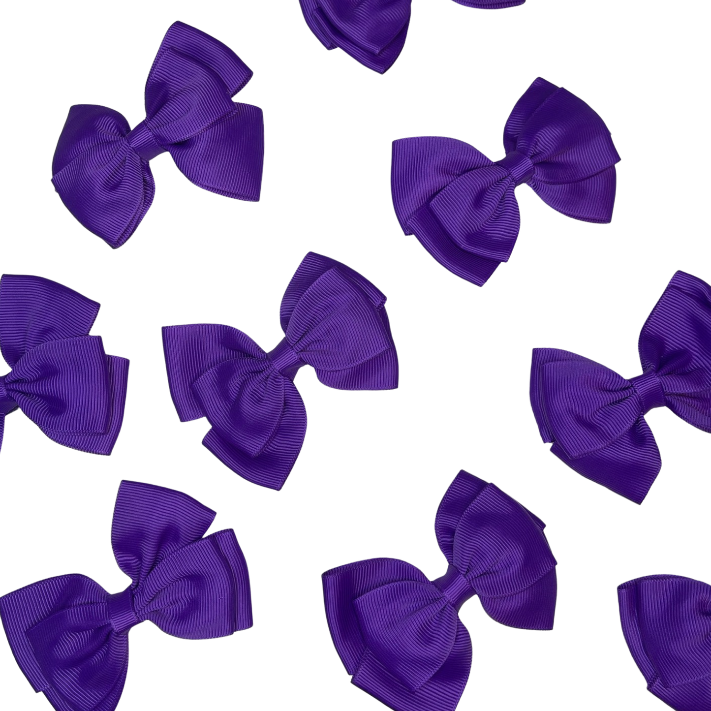 Kids Ribbon Bow Hair Clip - Dark Purple