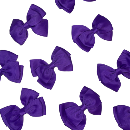 Kids Ribbon Bow Hair Clip - Dark Purple