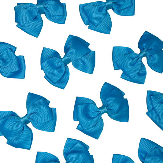 Kids Ribbon Bow Hair Clip - Sky Blue