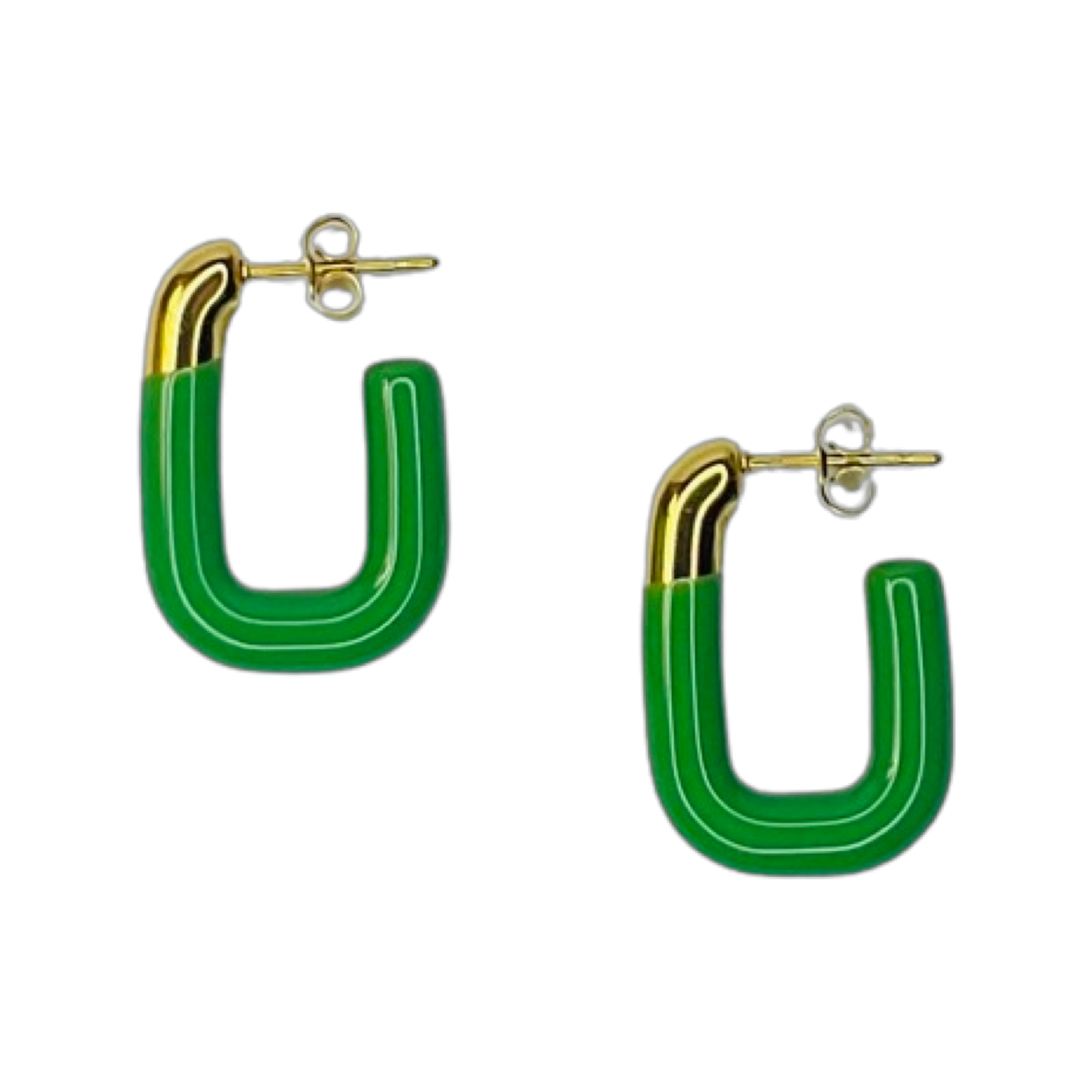 18K Gold Plated Square Hoop Earrings **Choose Your Colour**