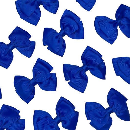 Kids Ribbon Bow Hair Clip - Bright Blue