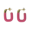 Gold Square Hoop Earrings **Choose Your Colour**
