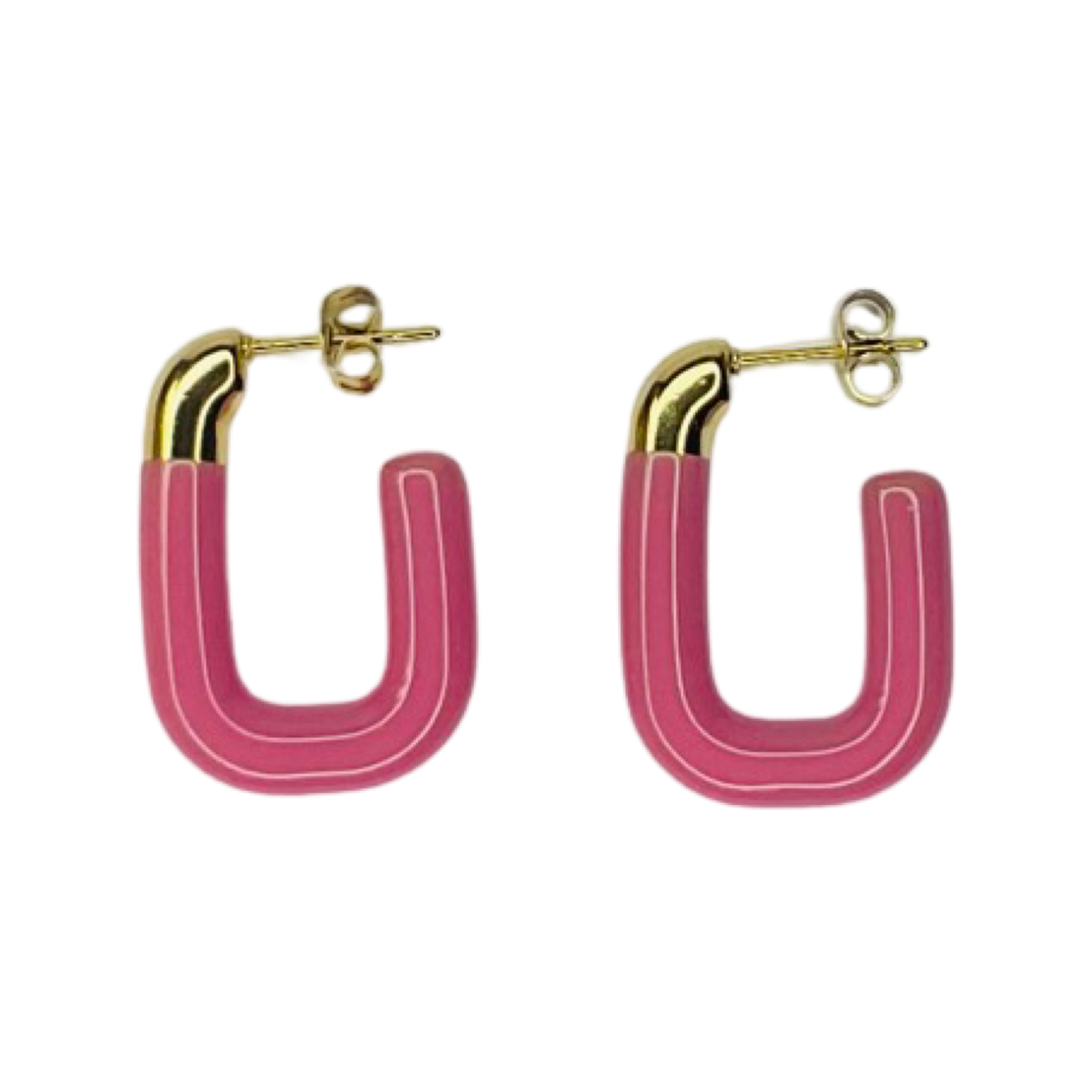 18K Gold Plated Square Hoop Earrings **Choose Your Colour**