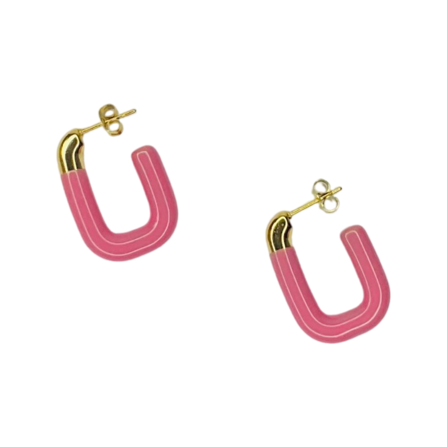 18K Gold Plated Square Hoop Earrings **Choose Your Colour**