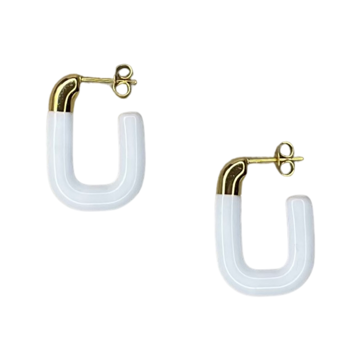 18K Gold Plated Square Hoop Earrings **Choose Your Colour**