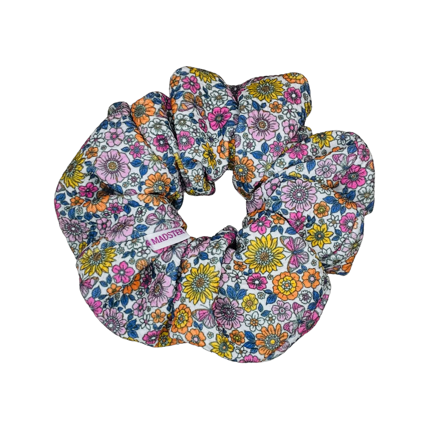 Soft and Fluffy Large Scrunchies - Retro Flowers