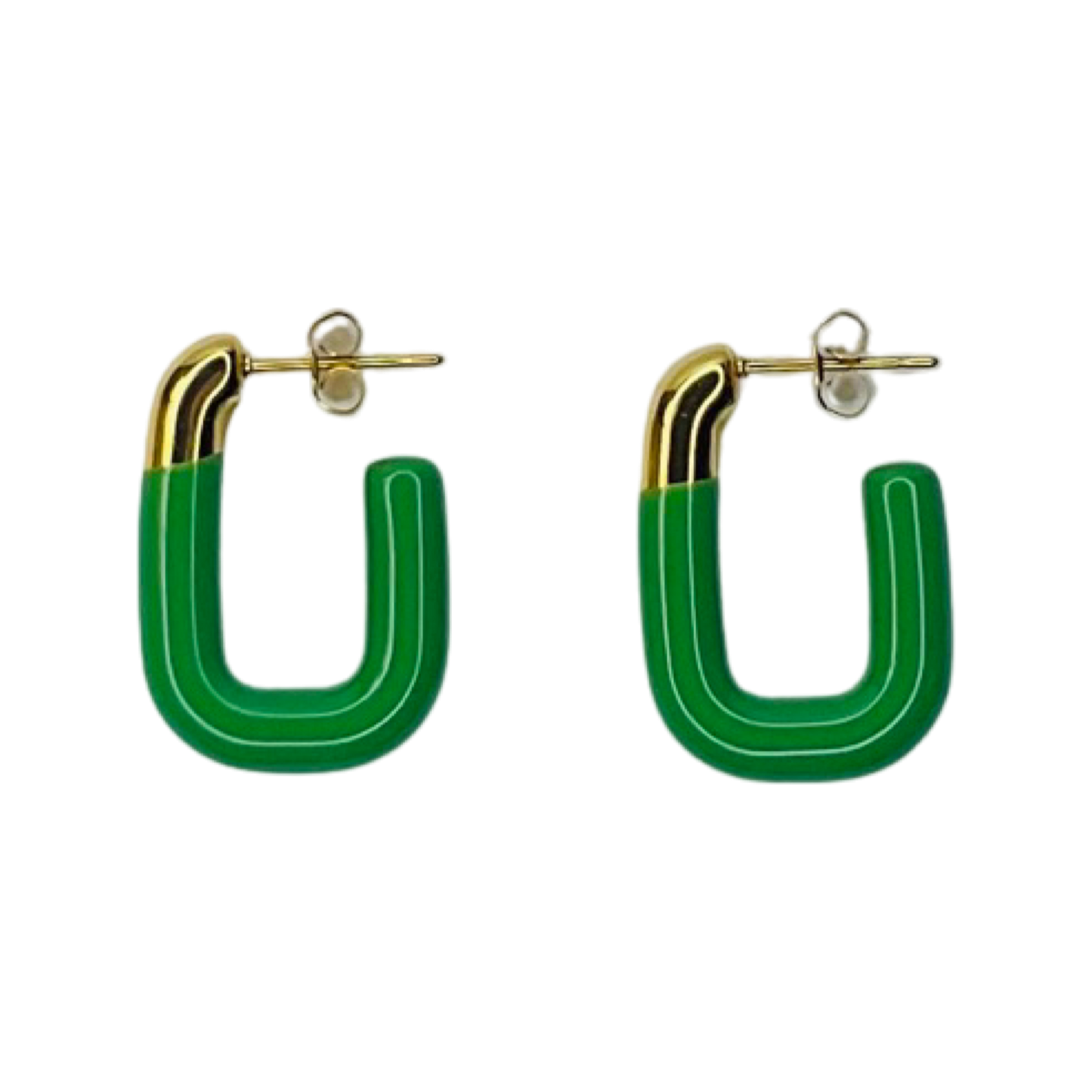 18K Gold Plated Square Hoop Earrings **Choose Your Colour**