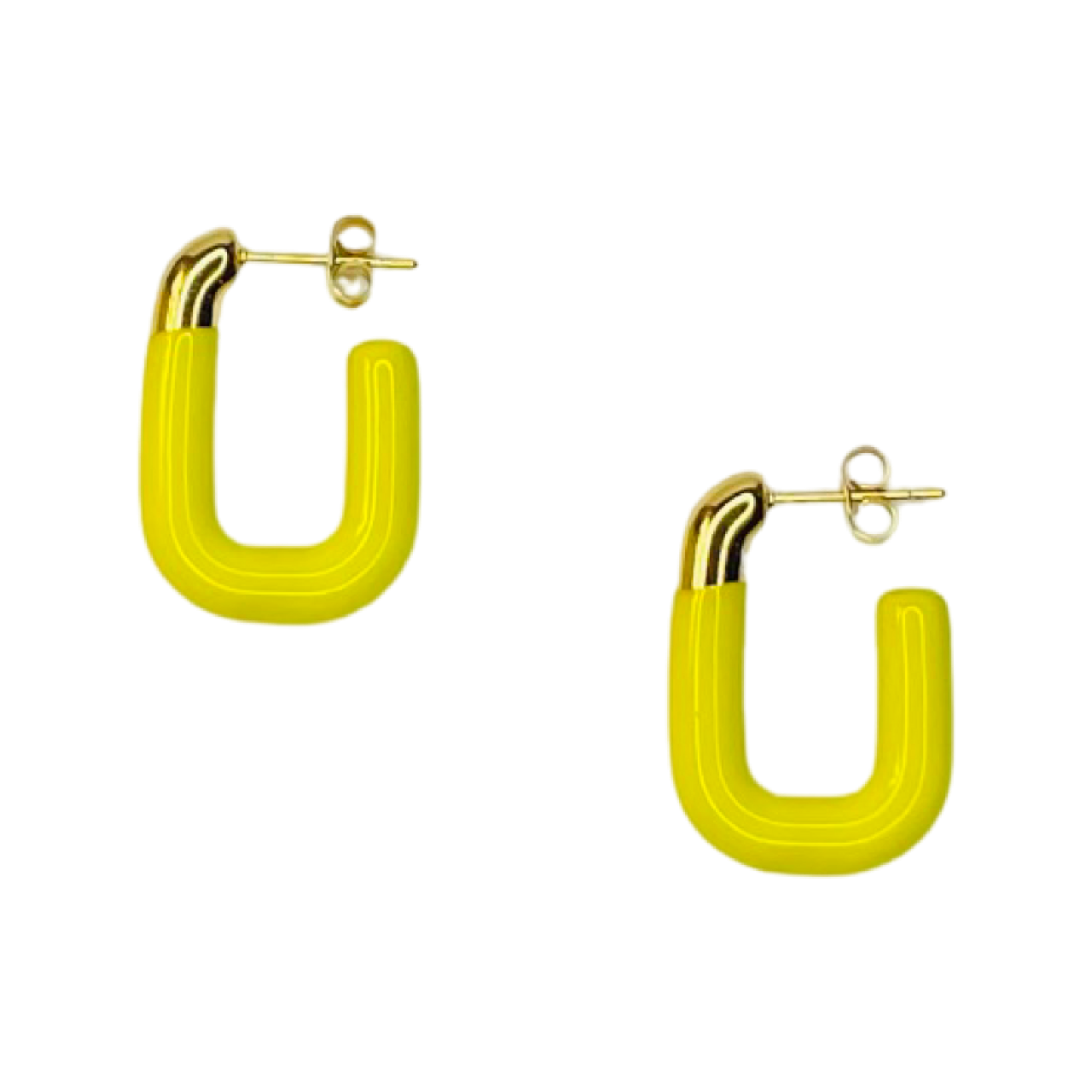 18K Gold Plated Square Hoop Earrings **Choose Your Colour**