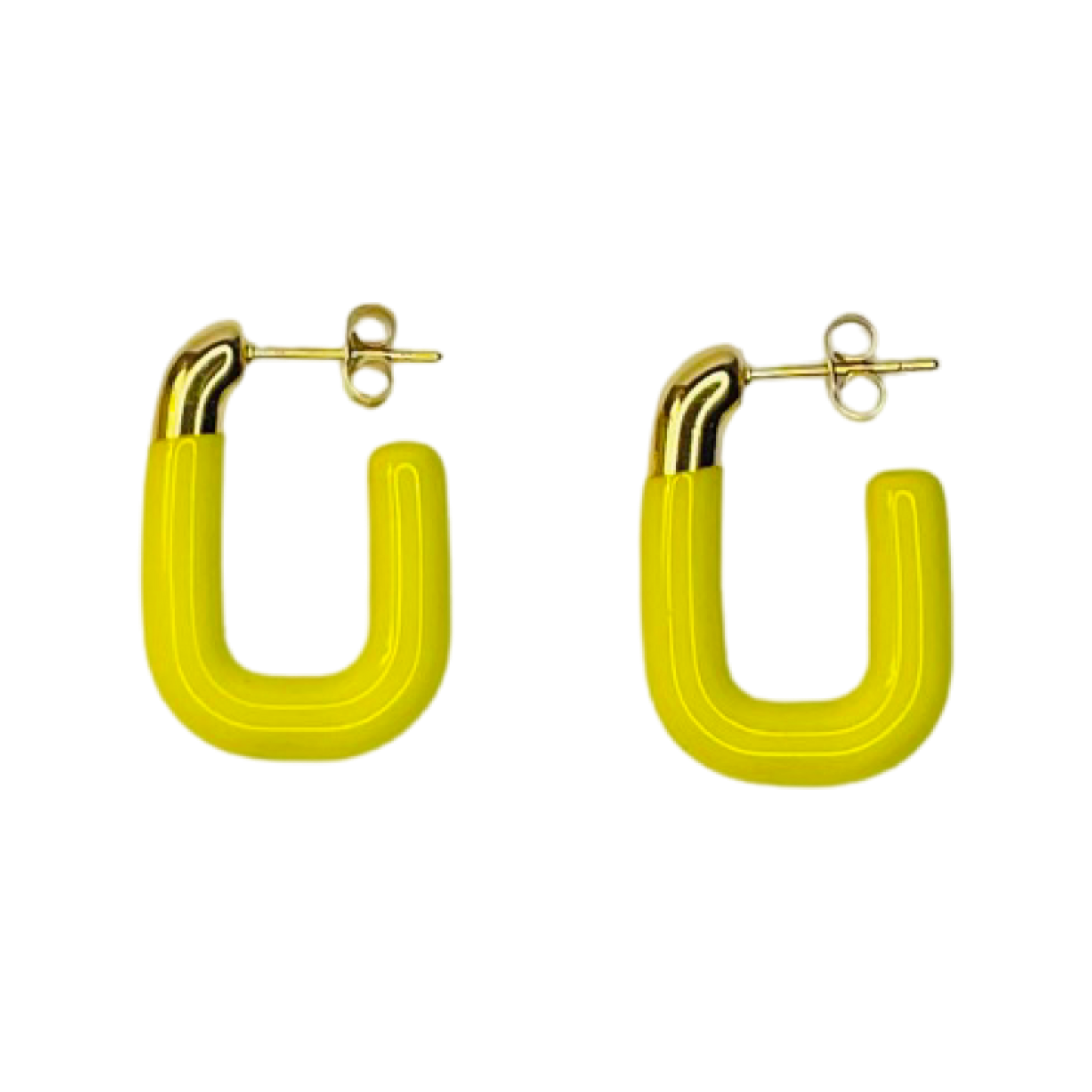 18K Gold Plated Square Hoop Earrings **Choose Your Colour**