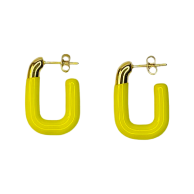 18K Gold Plated Square Hoop Earrings **Choose Your Colour**