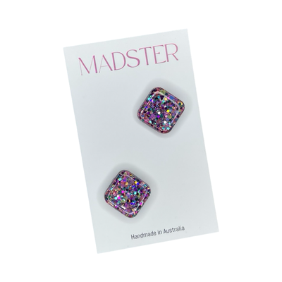 April Square Stud Earrings