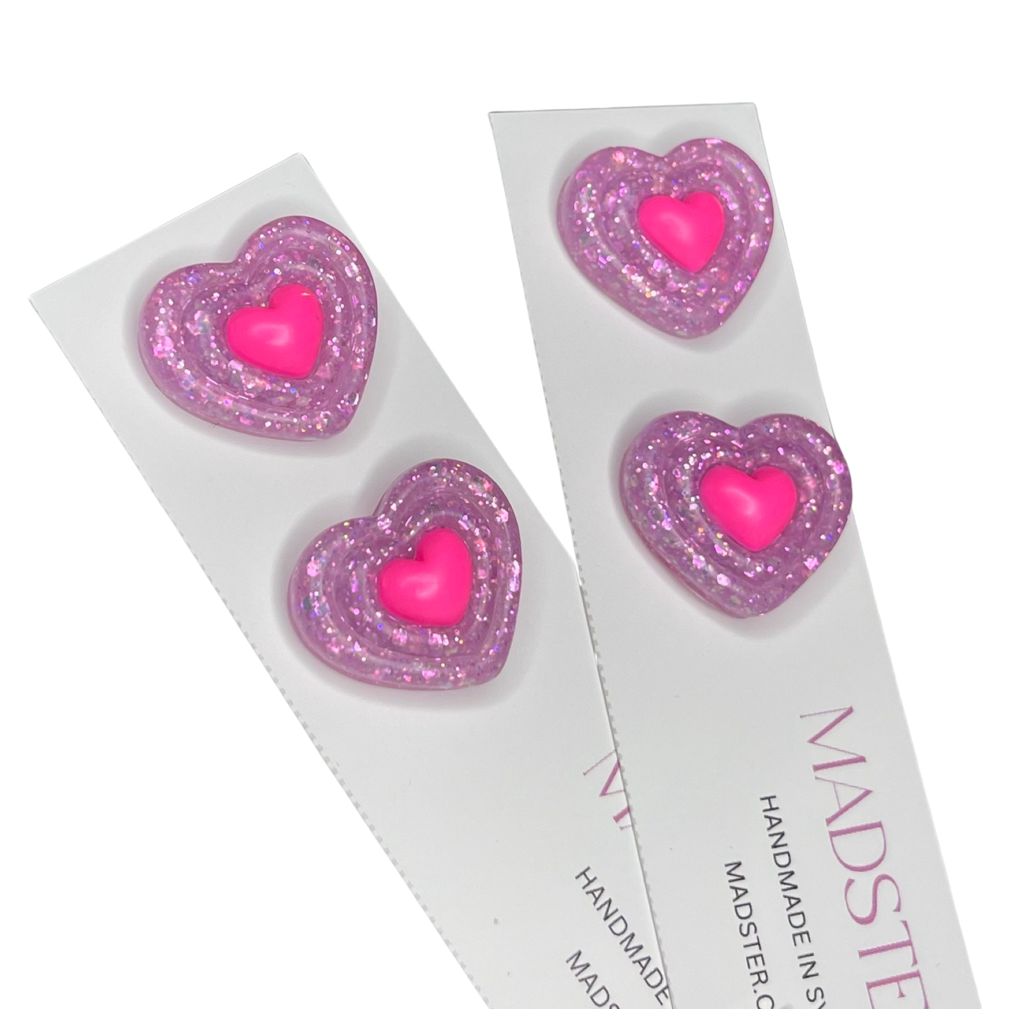 Love Is In The Air Pastel Purple Heart Studs 2cm