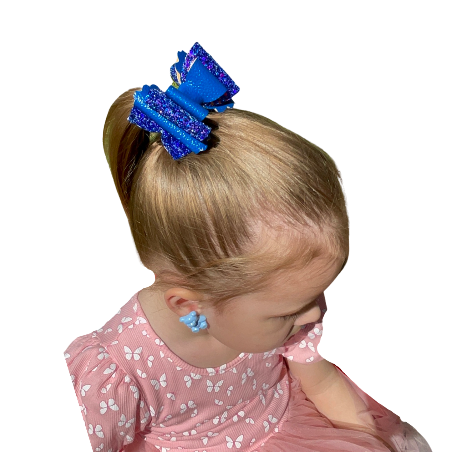 SOPHIA Sparkly Navy MEDIUM Hair Bow