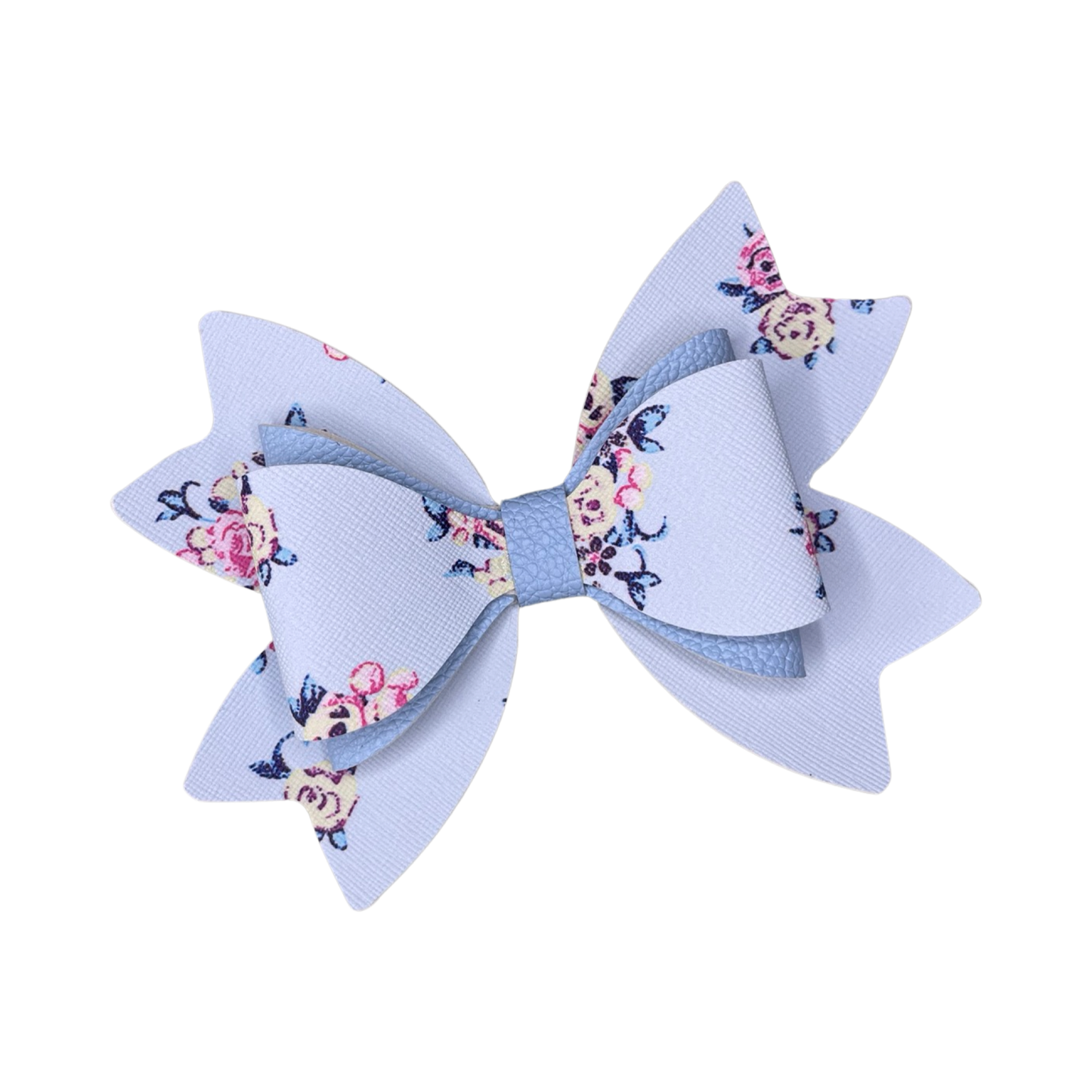 LOLA Floral Blue LARGE Hair Bow