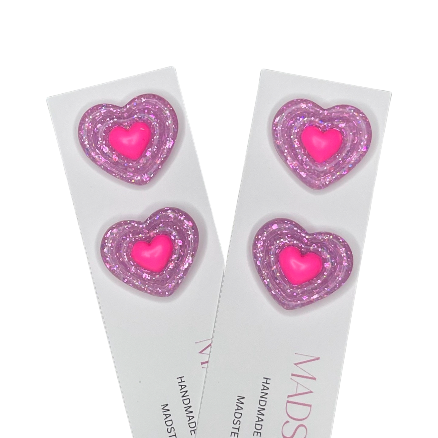 Love Is In The Air Pastel Purple Heart Studs 2cm