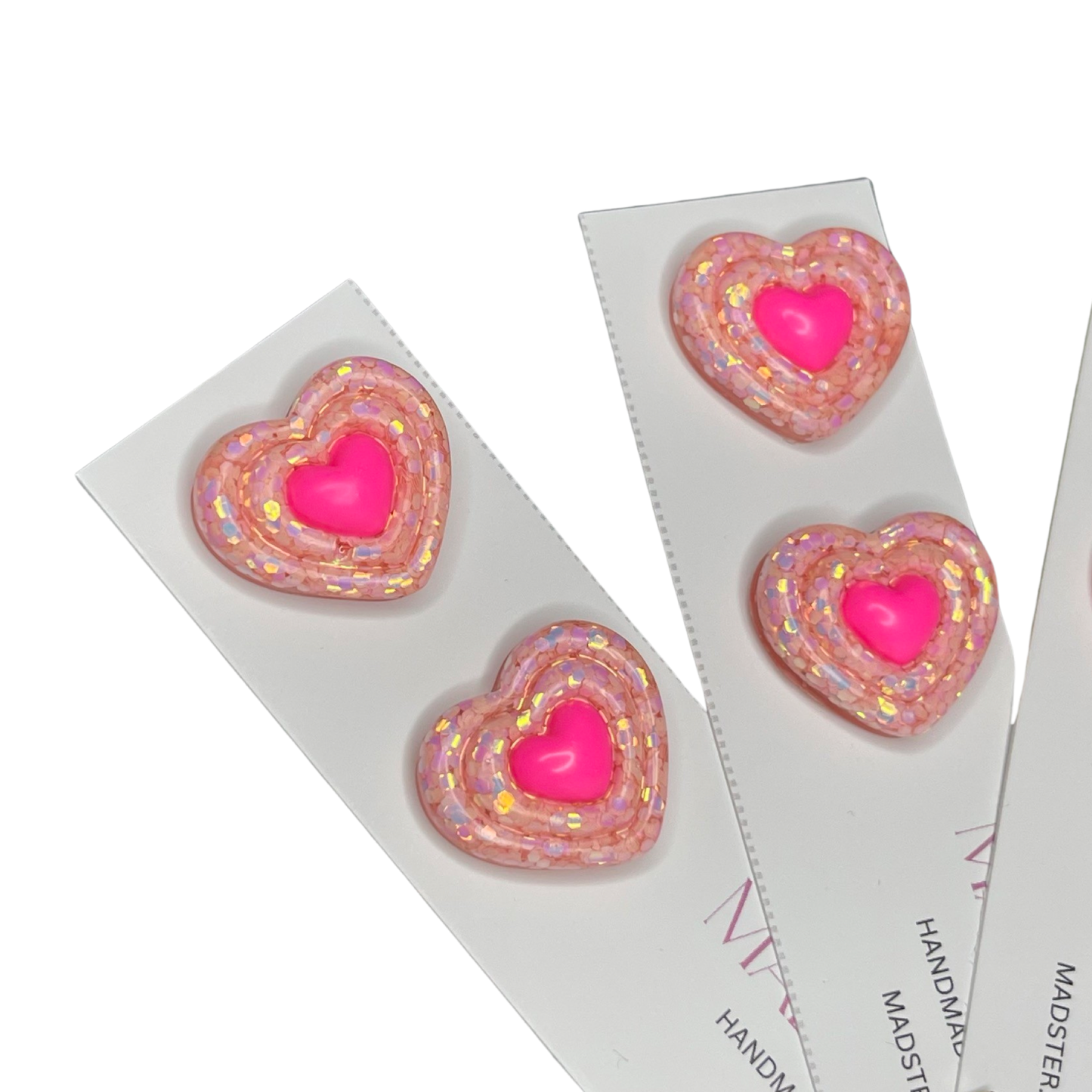 Love Is In The Air Pink Heart Studs 2cm