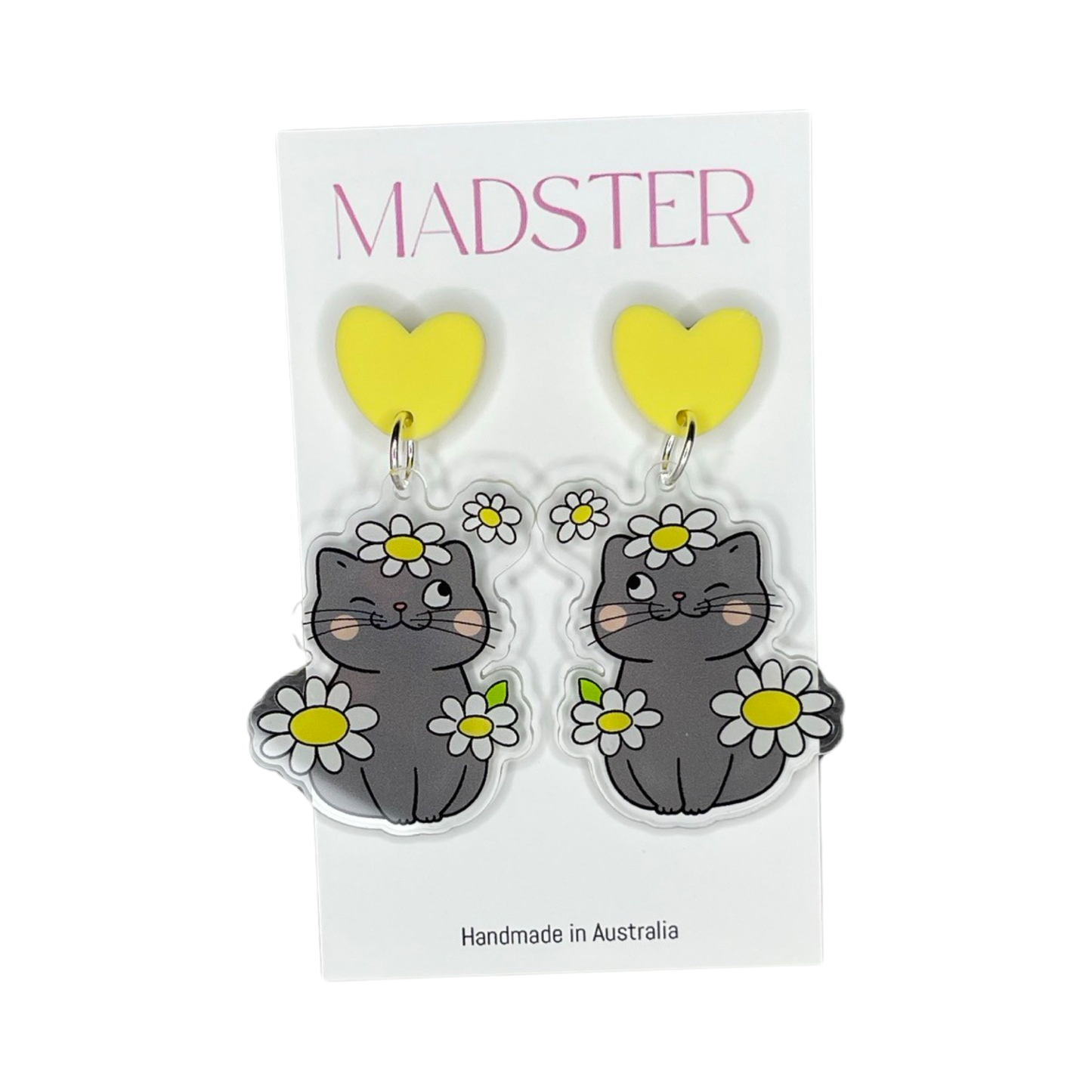 Daisy Cat Dangle Earrings