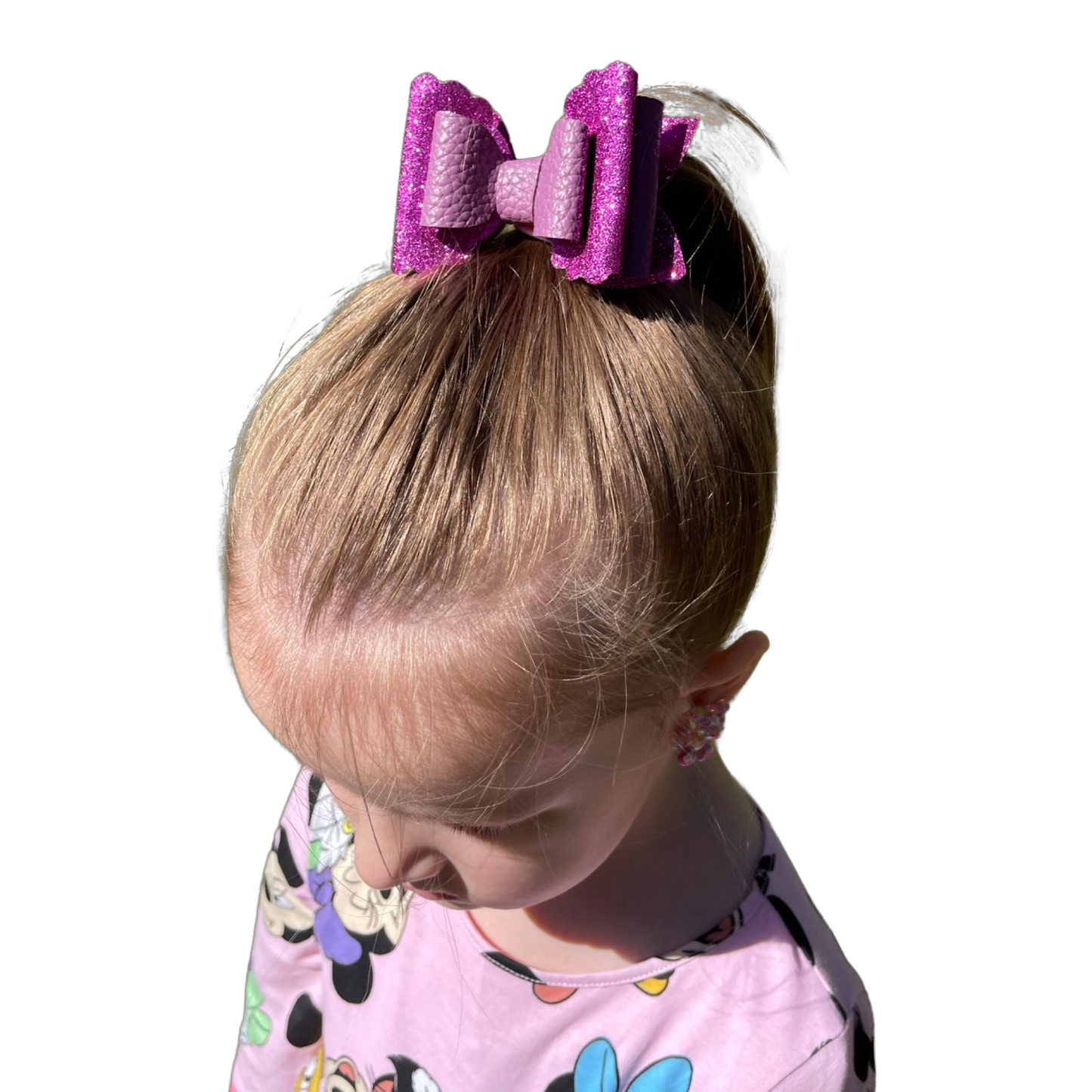 SOPHIA Sparkly Purple MEDIUM Hair Bow