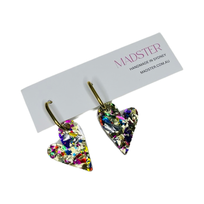 Heart Huggie Hoops **Choose Your Colour**