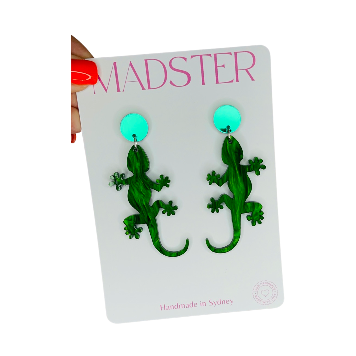 Green Lizard Dangles