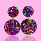 Pink Sparkly Statement Earrings
